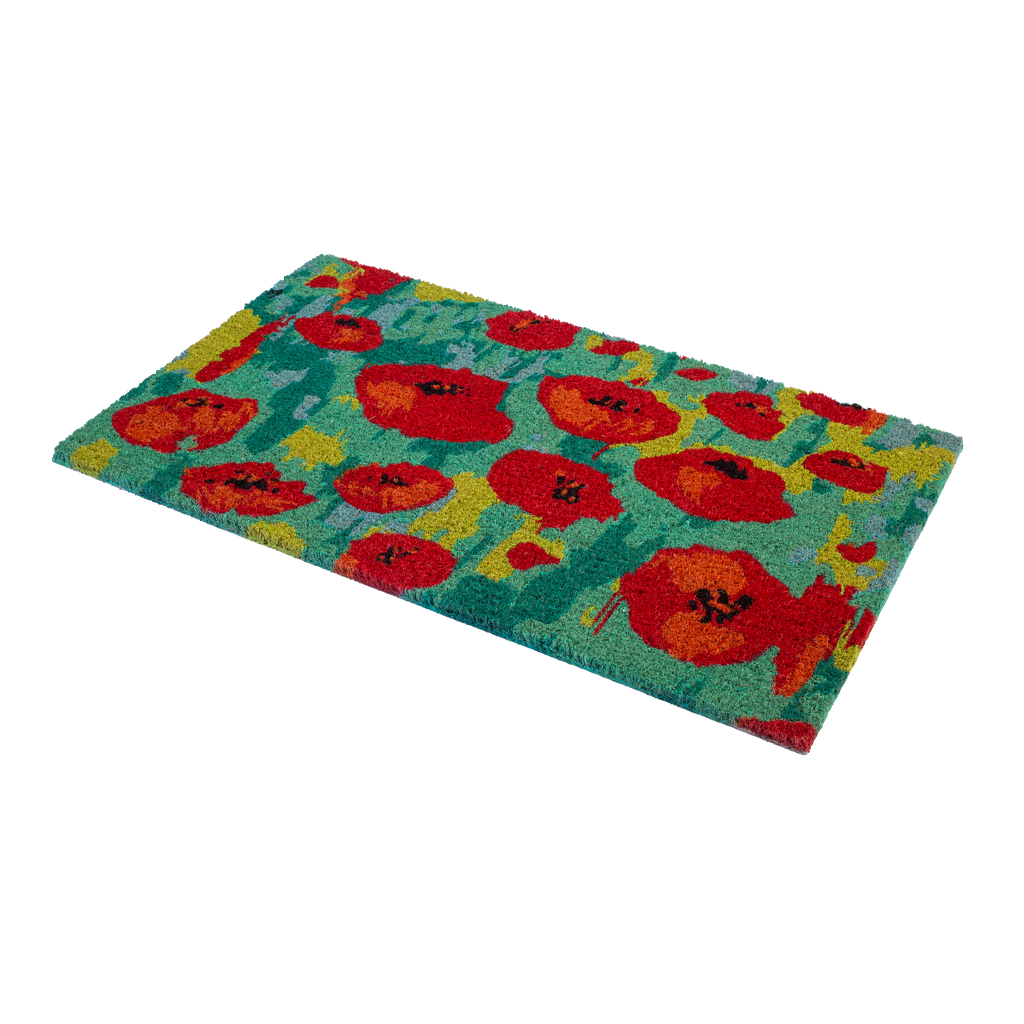 Field of Poppies Natural Coir Doormat