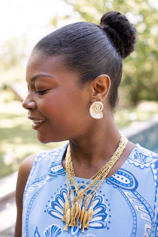 Fish Beach Town Charm Necklace – 18K Gold Plated