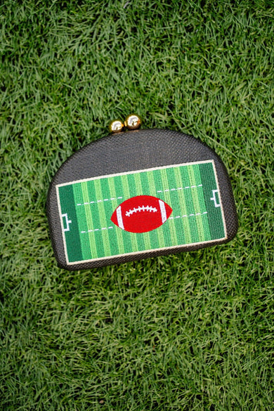 Football Embroidered Game Day Clutch