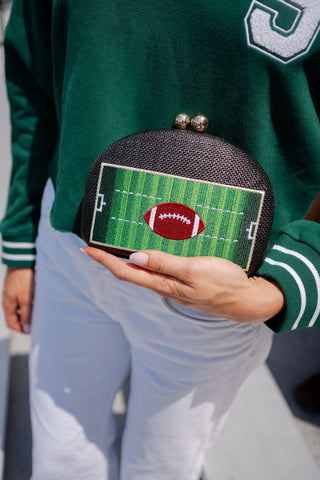Football Embroidered Game Day Clutch
