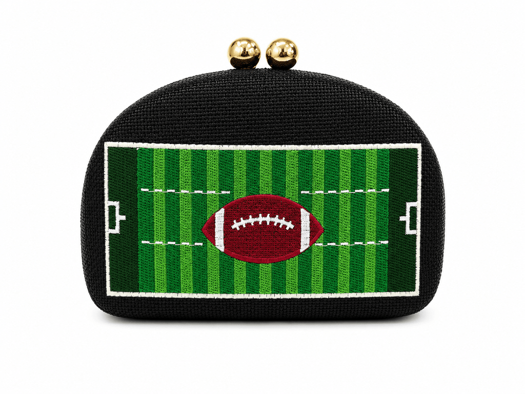 Football Embroidered Game Day Clutch