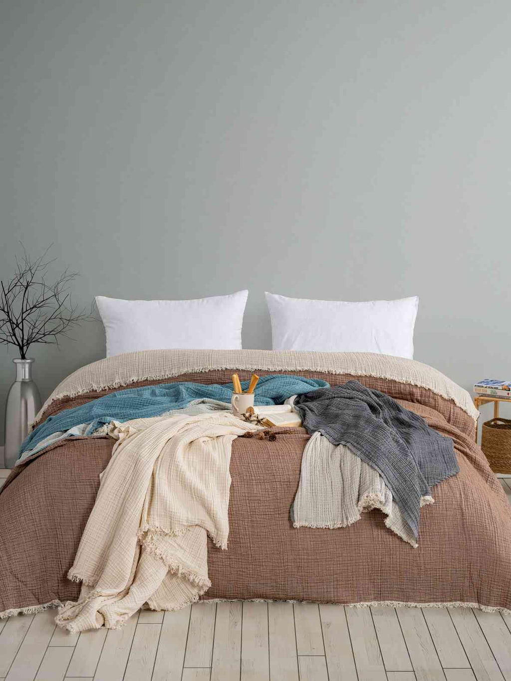 Quilted Muslin Blanket | 4-Layer Turkish Cotton Baby & Home Throw