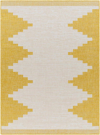 Djugun Yellow Outdoor Rug – Bright Durable Weather-Resistant Patio Carpet