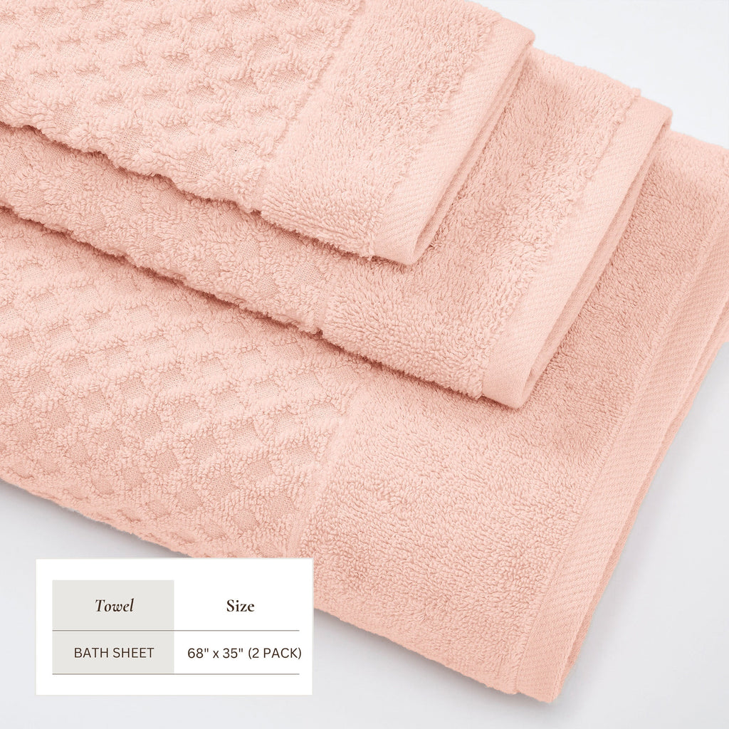 Grayson Cotton Diamond Waffle Weave Bath Towel Set