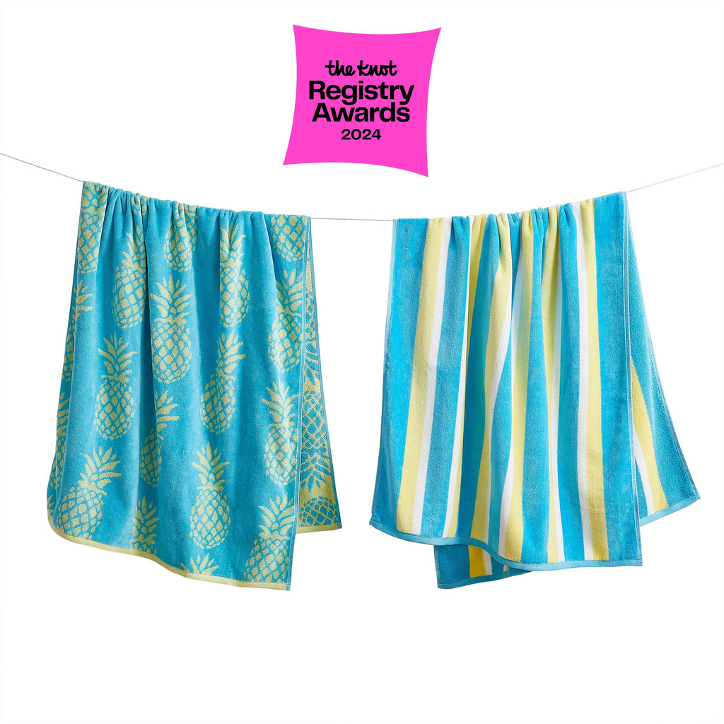 Elegant Cotton Velour Beach Towel Set – Maui Collection (2-Pack)