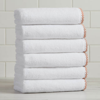 Elegant Cotton Border-Stitched Towel Set – Valery Collection (6-Piece)
