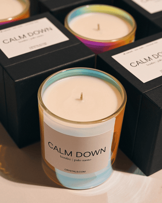 CALM DOWN Candle – Palo Santo Coconut Wax Candle for Relaxation & Grounding