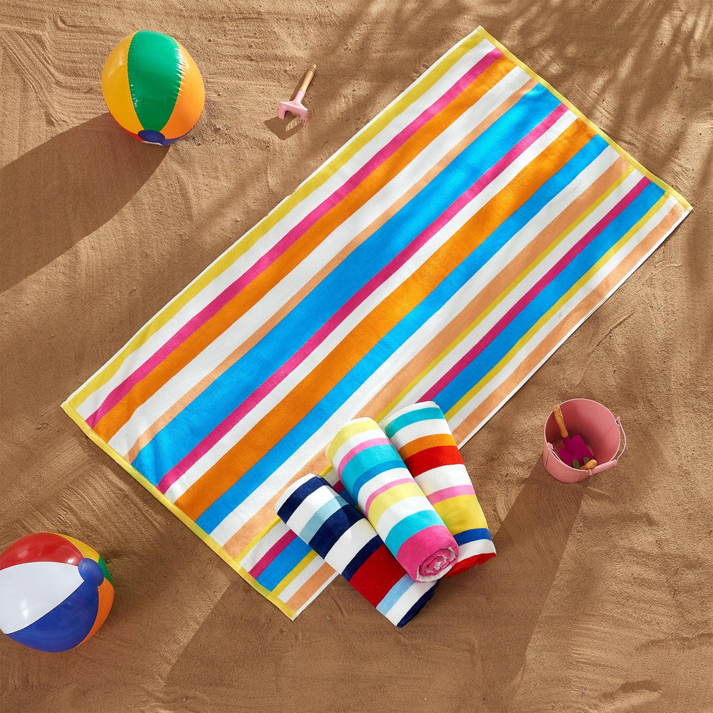 Elegant Cotton Velour Cabana Stripe Beach Towel – Novia Collection