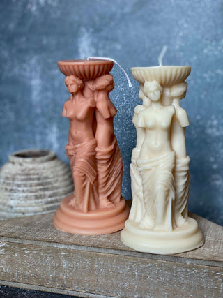 Goddess Sculpture Candle - Handcrafted Soy Wax Art Trio for Home Decor