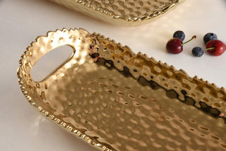 Gold Long Tray with Handles - Anara Lifestyle