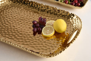 Gold Rectangular Tray with Handles - Anara Lifestyle