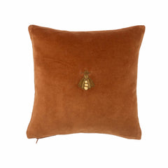 Golden Bee Silk Velvet Throw Pillow, 12 x 12
