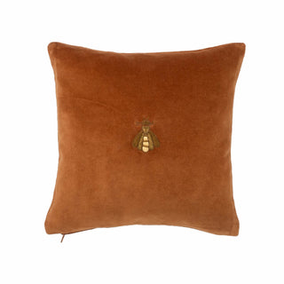 Golden Bee Silk Velvet Throw Pillow, 12 x 12