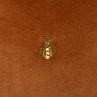 Golden Bee Silk Velvet Throw Pillow, 12 x 12