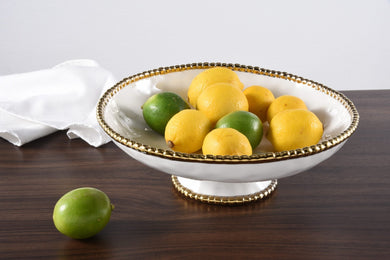 Golden Salerno Footed Bowl - Anara Lifestyle