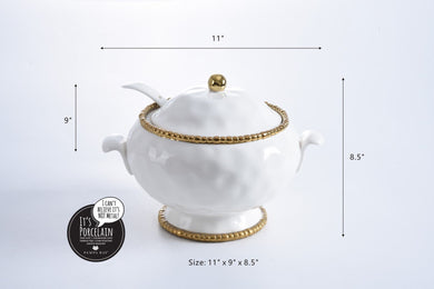 Golden Salerno Soup Tureen & Ladle - Anara Lifestyle