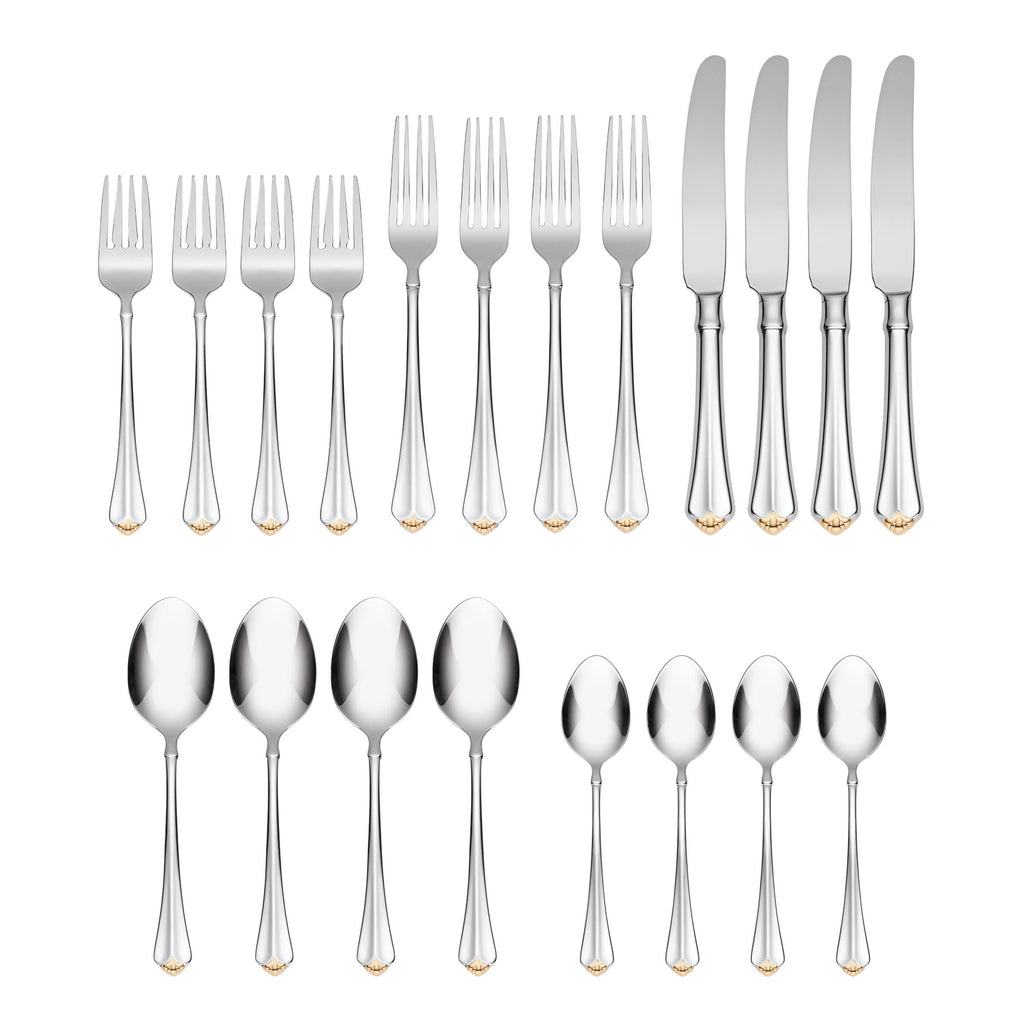 Oneida Golden Juilliard 20-Piece Flatware Set, 18/10 stainless steel (view 4)