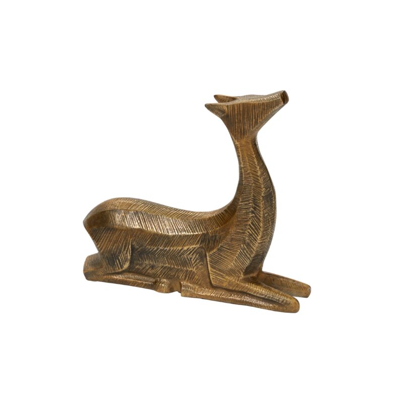 Grace and Grandeur: Antique Gold Standing & Sitting Prancer Statue - Anara Lifestyle