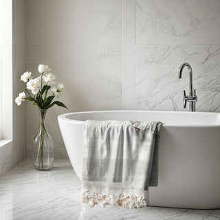 Haley Diamond Turkish Cotton Towel – Jacquard Diamond or Stripe Design (200 GSM)