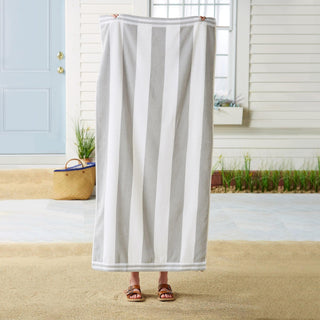 Elegant Striped Cabana Beach Towel Set – Edgartown Collection (4-Pack)