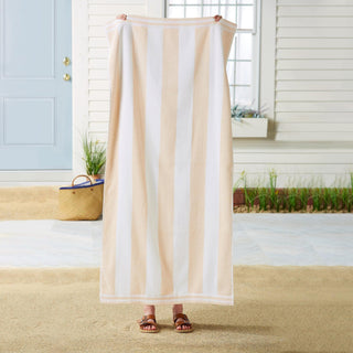 Elegant Striped Cabana Beach Towel Set – Edgartown Collection (4-Pack)