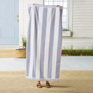 Elegant Oversized Striped Cabana Beach Towel – Edgartown Collection