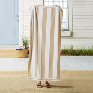 Elegant Oversized Striped Cabana Beach Towel – Edgartown Collection