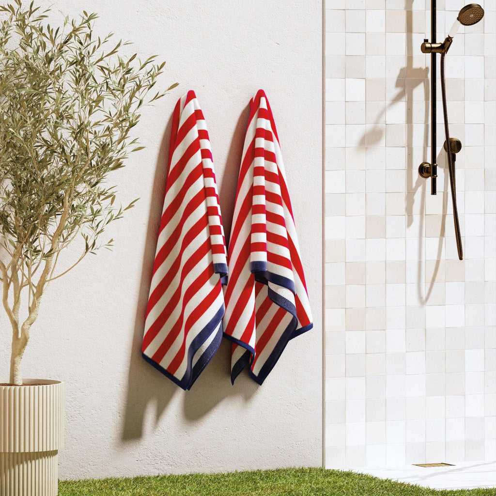 Santa Cruz Oversized Striped Border Cabana Beach Towel