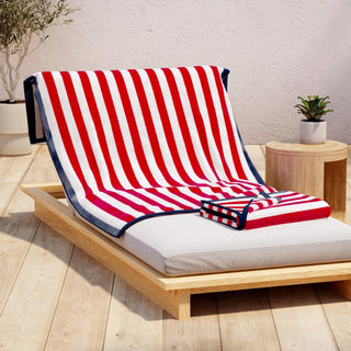 Santa Cruz Oversized Striped Border Cabana Beach Towel