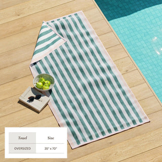 Santa Cruz Oversized Striped Border Cabana Beach Towel