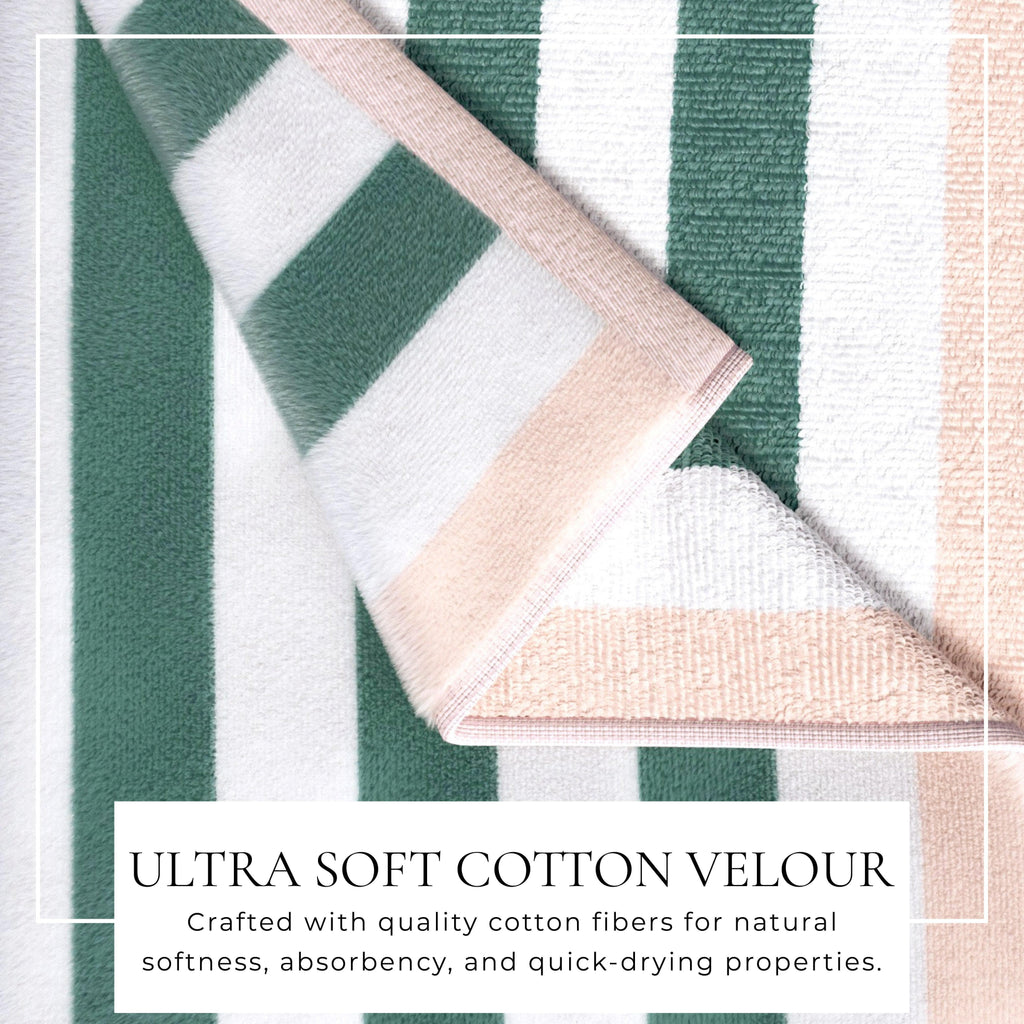Santa Cruz Oversized Striped Border Cabana Beach Towel