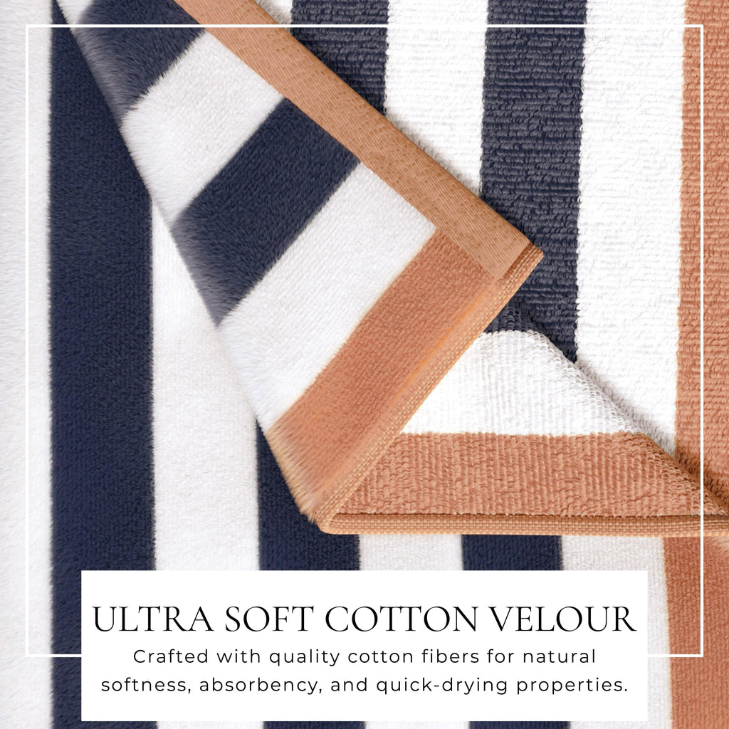 Santa Cruz Oversized Striped Border Cabana Beach Towel