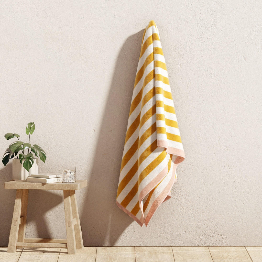Santa Cruz Oversized Striped Border Cabana Beach Towel