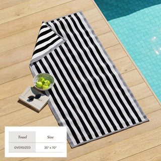 Santa Cruz Oversized Striped Border Cabana Beach Towel
