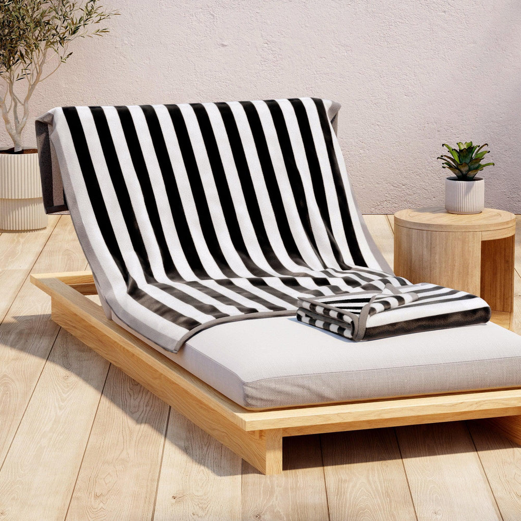 Santa Cruz Oversized Striped Border Cabana Beach Towel