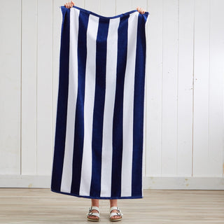 Elegant Cotton Velour Cabana Stripe Beach Towel – Novia Collection