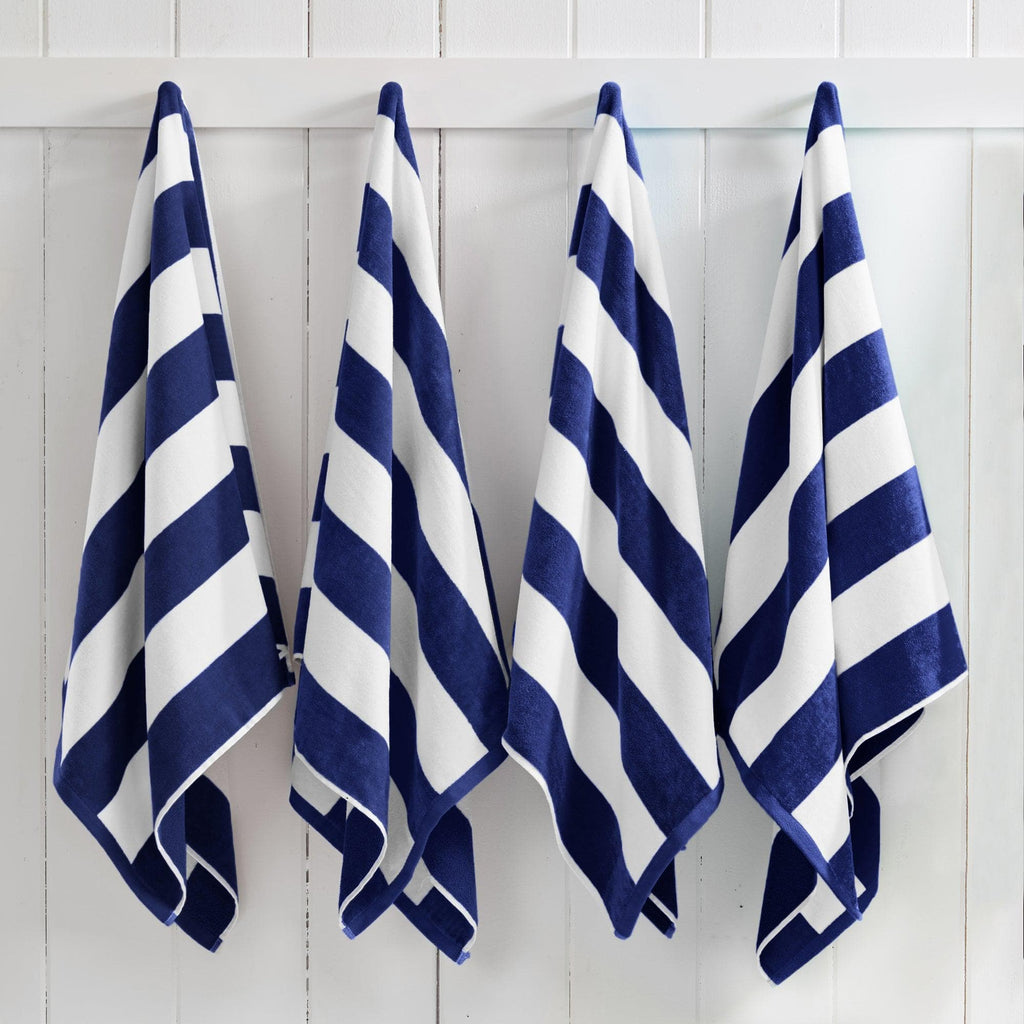 Elegant Cotton Velour Cabana Stripe Beach Towel – Novia Collection