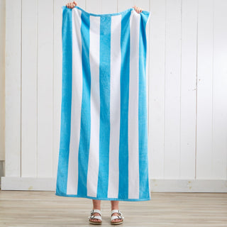 Elegant Cotton Velour Cabana Stripe Beach Towel – Novia Collection