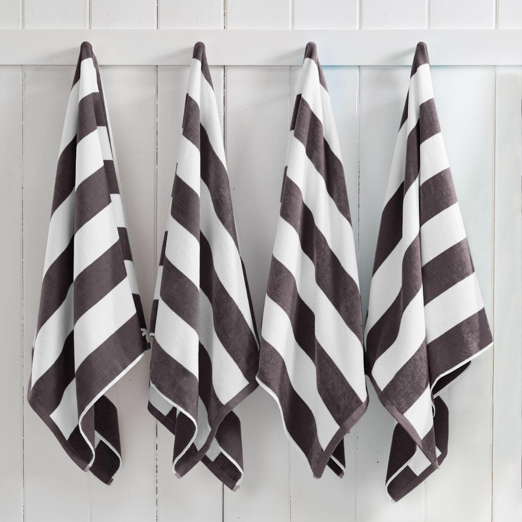 Elegant Cotton Velour Cabana Stripe Beach Towel – Novia Collection