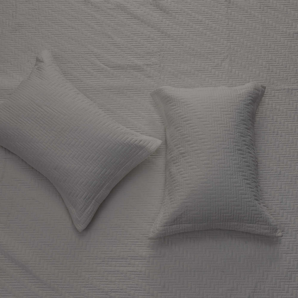 Elegant Herringbone Stitched Quilt Set – Louise Collection (3-Piece)