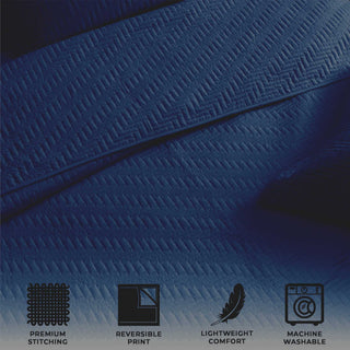 Elegant Herringbone Stitched Quilt Set – Louise Collection (3-Piece)