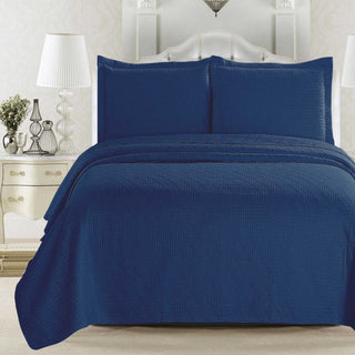 Elegant Herringbone Stitched Quilt Set – Louise Collection (3-Piece)