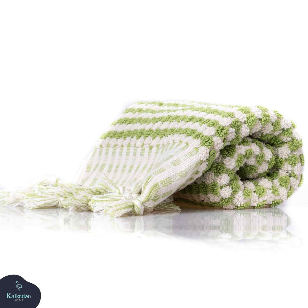 Pom Pom Hand Towel | Organic Turkish Cotton Plush Jacquard Towel
