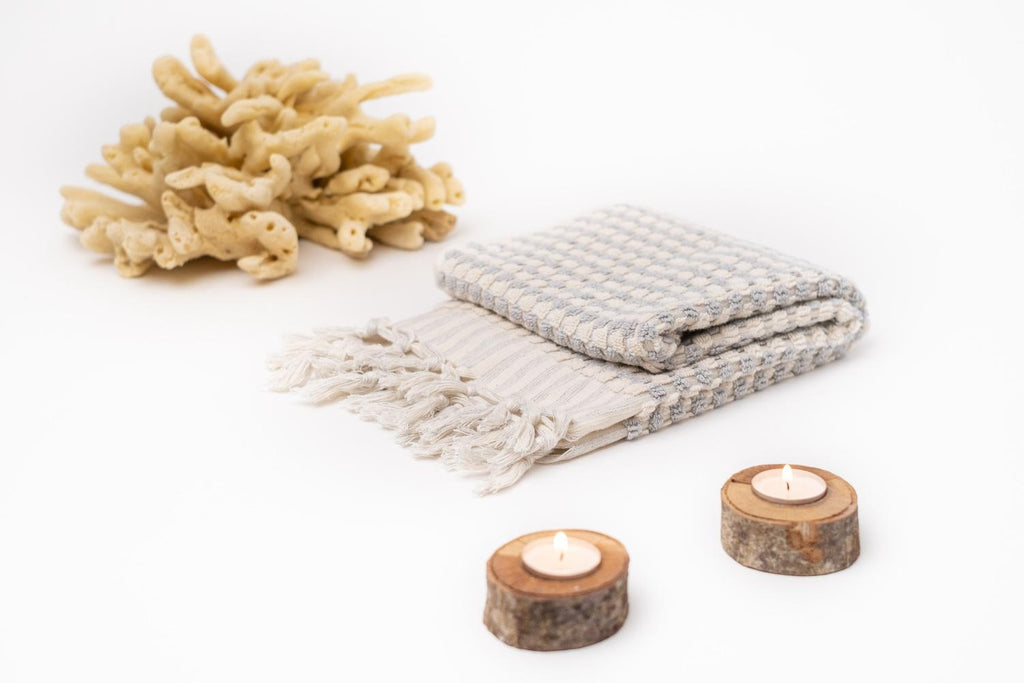 Pom Pom Hand Towel | Organic Turkish Cotton Plush Jacquard Towel