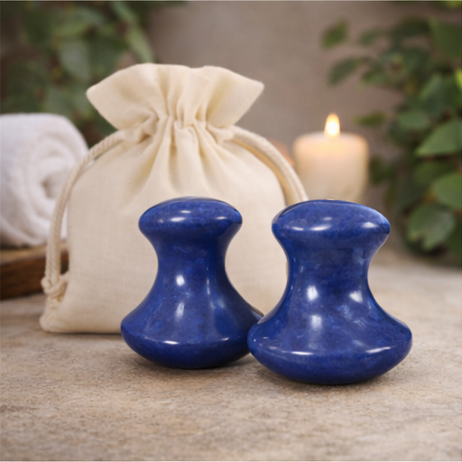 Blue Aventurine Gua Sha Mushroom Set – Facial Sculpting & Body Massage Tools
