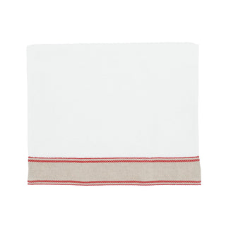 Guest Towels with Red Chain Linen Borders – Set of 2