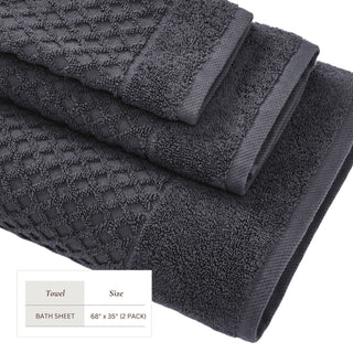 Grayson Cotton Diamond Waffle Weave Bath Towel Set