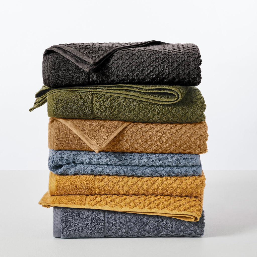 Grayson Cotton Diamond Waffle Weave Bath Towel Set