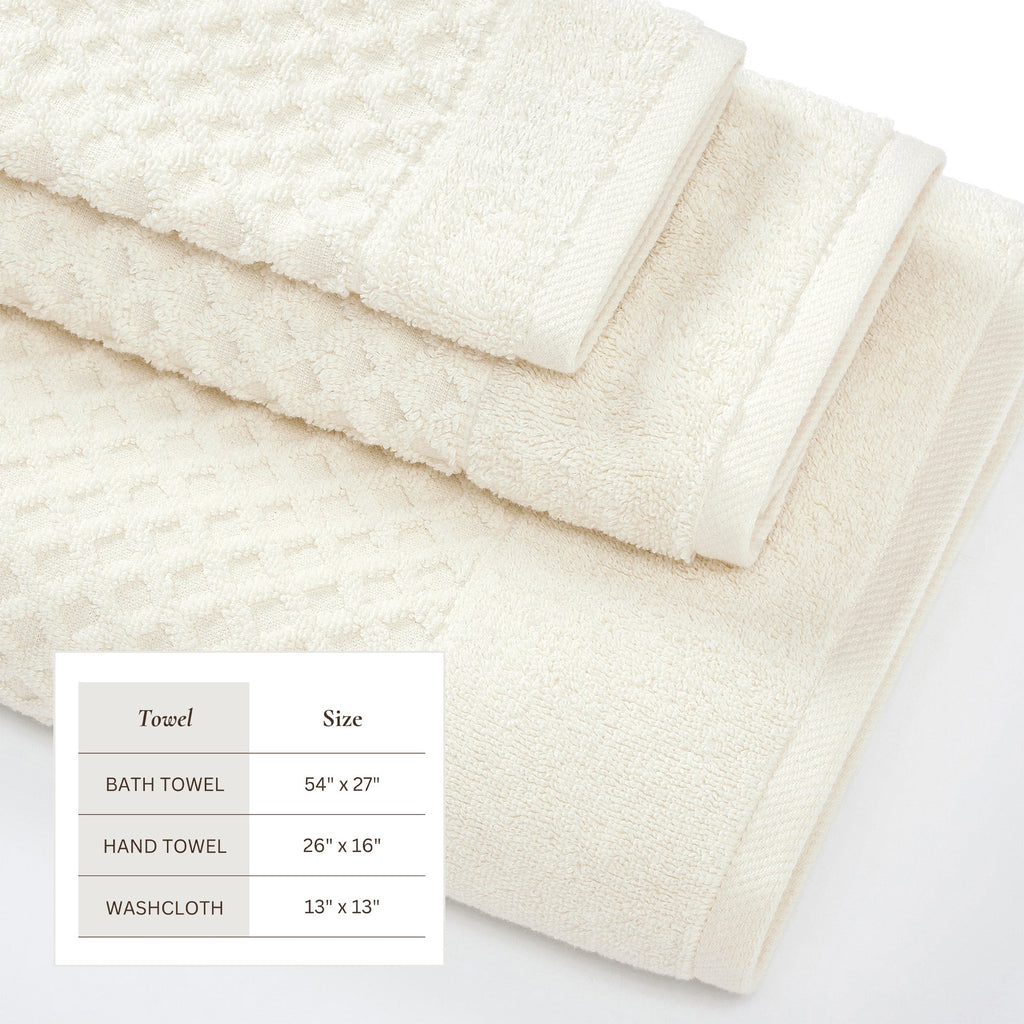 Grayson Cotton Diamond Waffle Weave Bath Towel Set