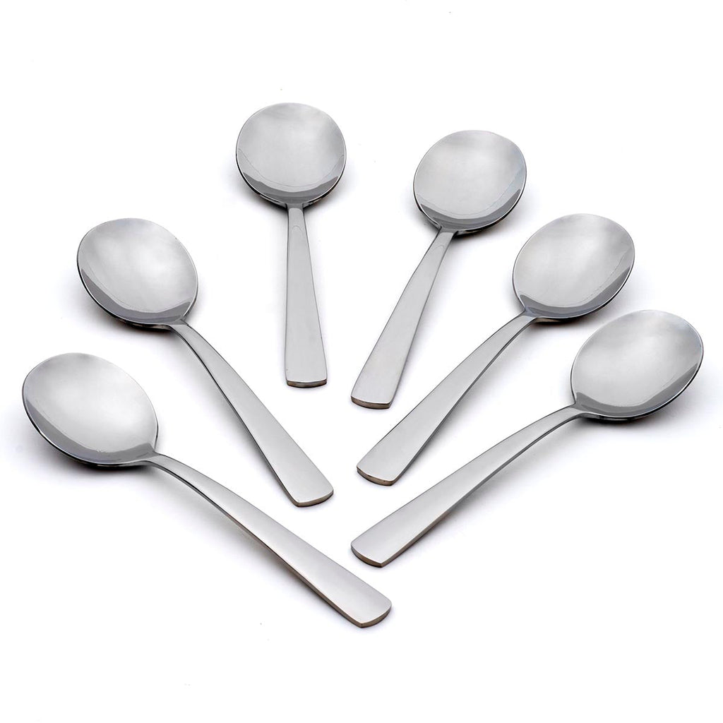 Oneida Aptitude Soup Spoons, Set of 6, 18/0 stainless steel